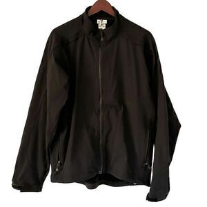 Horace Small Men's APX Black Nylon Soft Shell Fleece‎ Lined Zip Up Jacket Size L